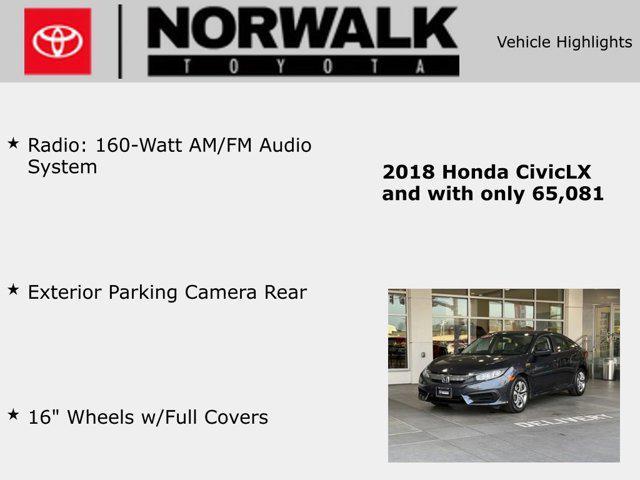 used 2018 Honda Civic car, priced at $16,905