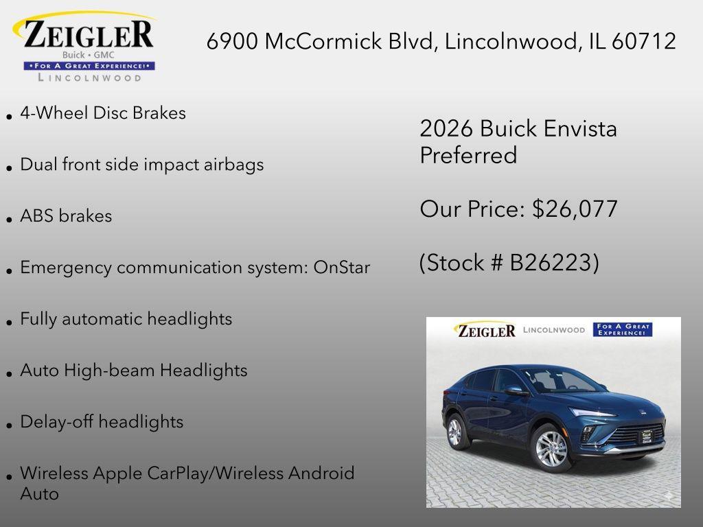 new 2026 Buick Envista car, priced at $26,489
