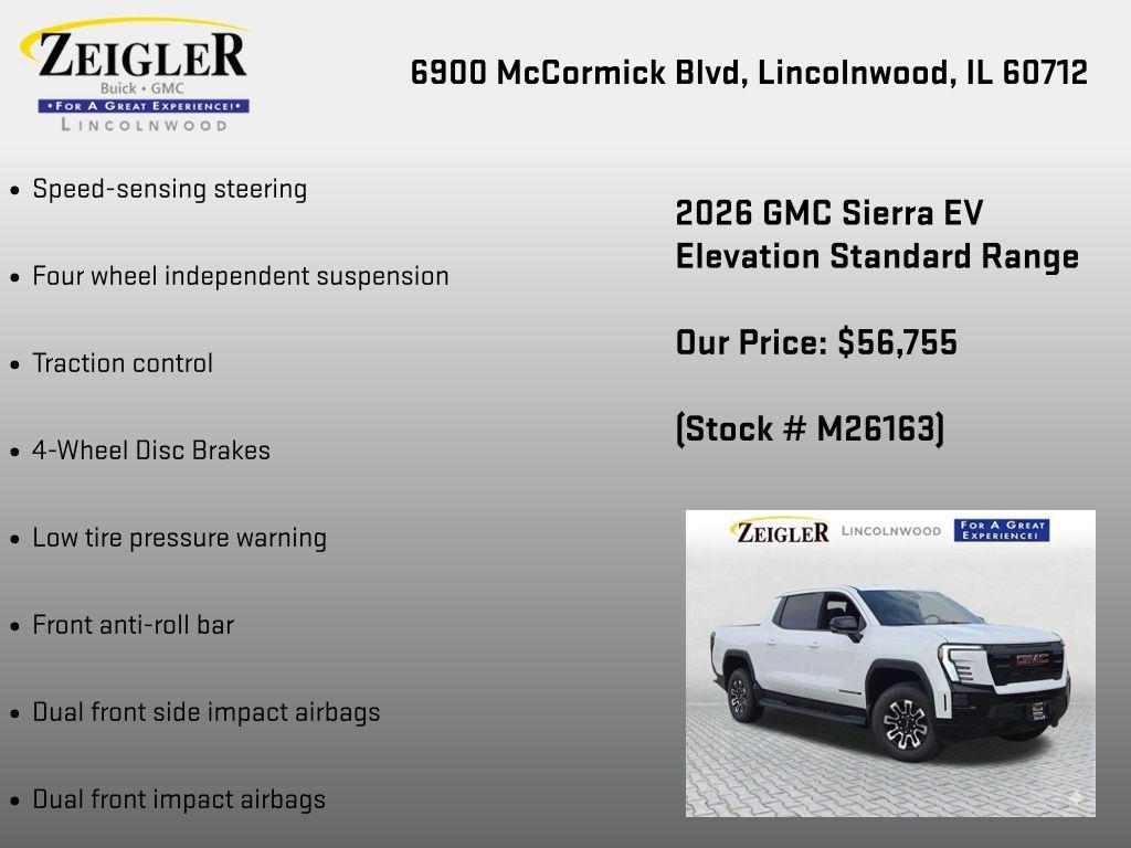 new 2026 GMC Sierra EV car, priced at $57,167