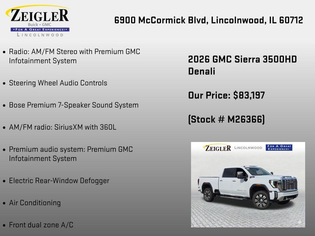 new 2026 GMC Sierra 3500 car, priced at $81,609