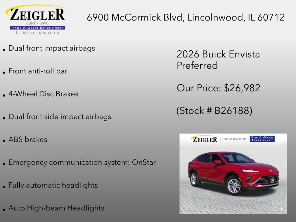 new 2026 Buick Envista car, priced at $27,394