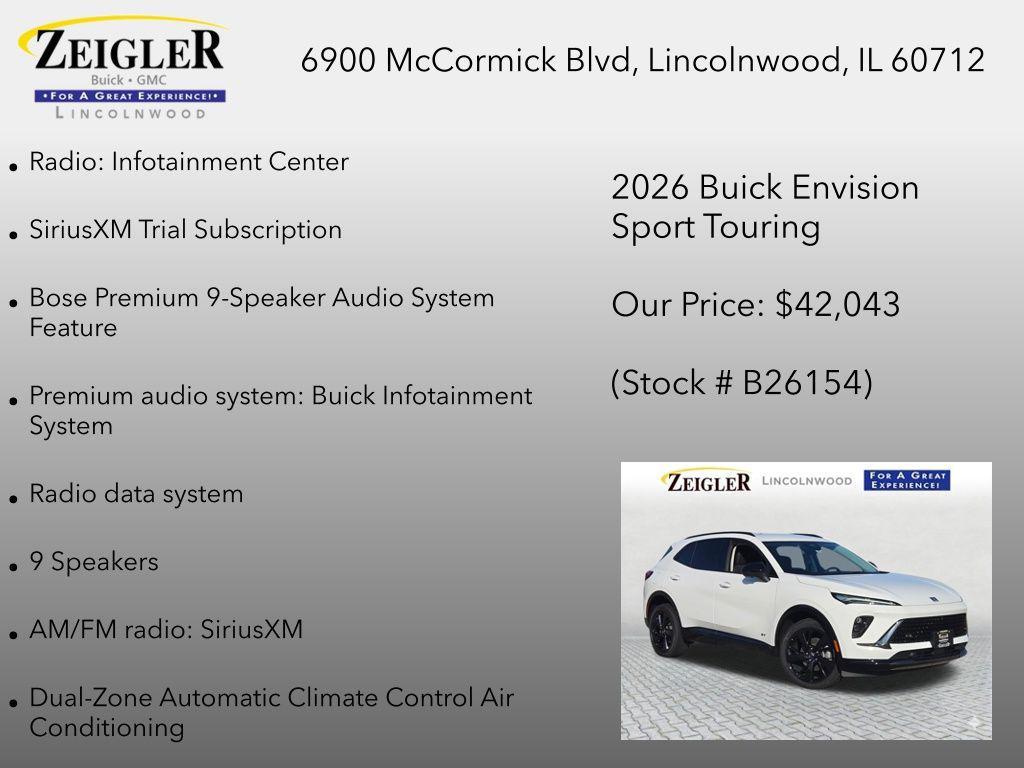 new 2026 Buick Envision car, priced at $42,455