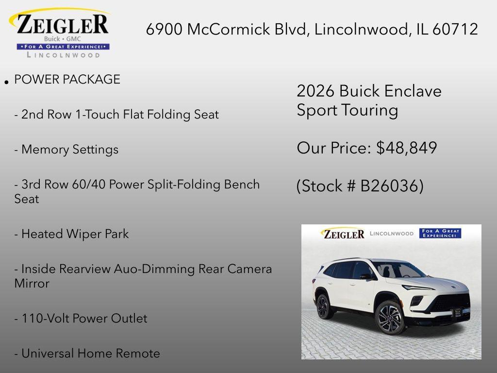 new 2026 Buick Enclave car, priced at $48,011