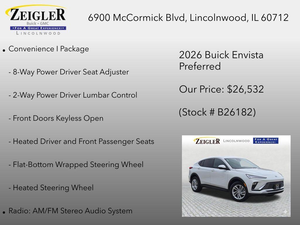 new 2026 Buick Envista car, priced at $26,944