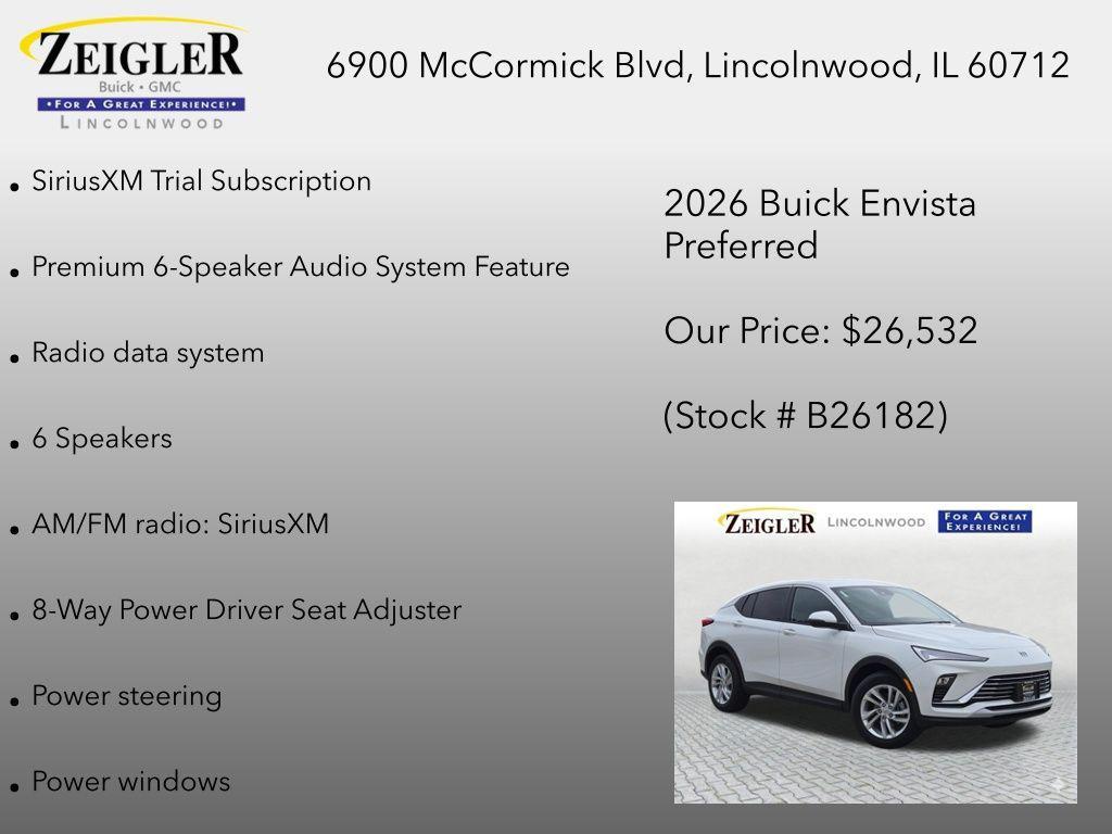 new 2026 Buick Envista car, priced at $26,944