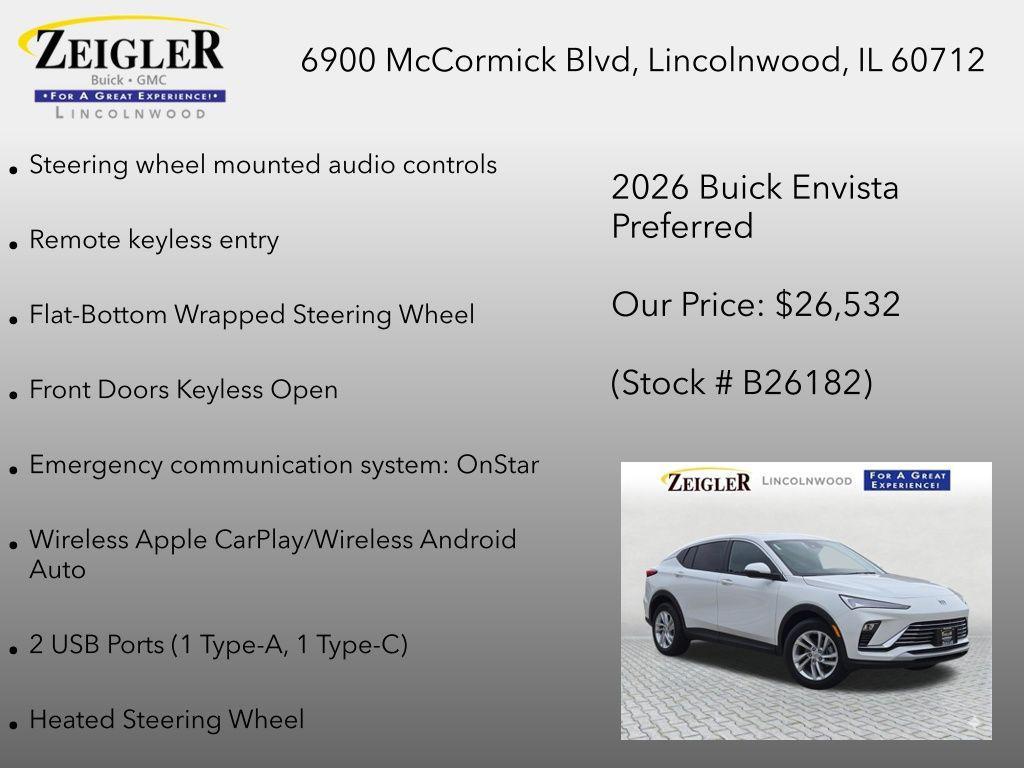 new 2026 Buick Envista car, priced at $26,944