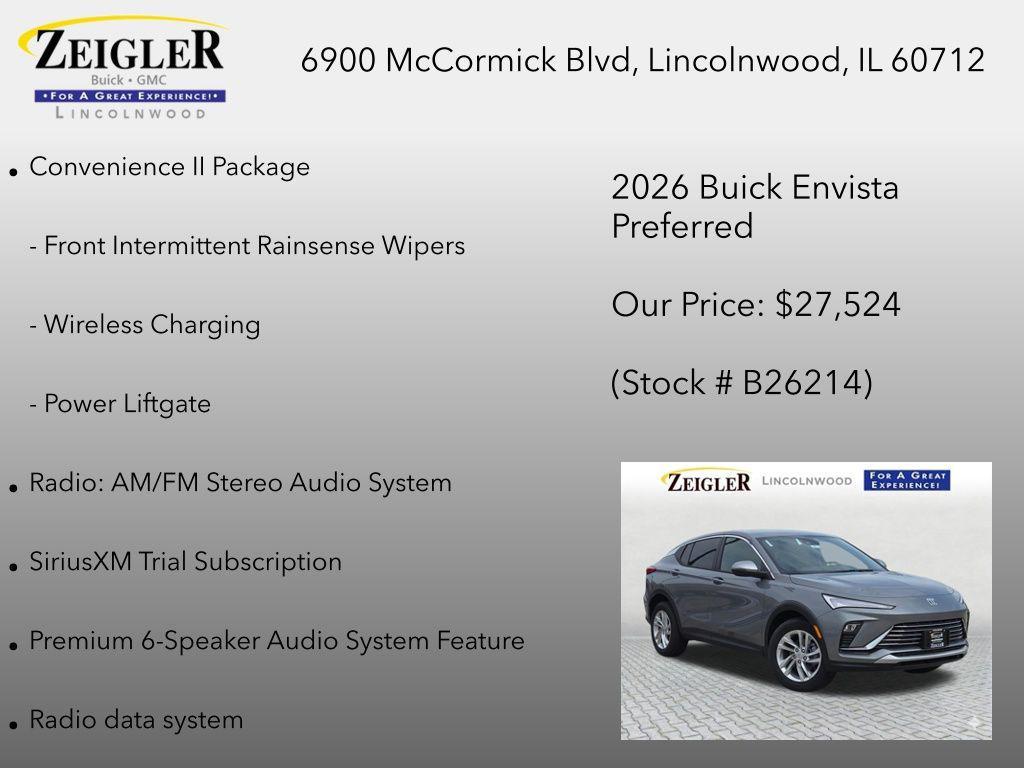 new 2026 Buick Envista car, priced at $27,936