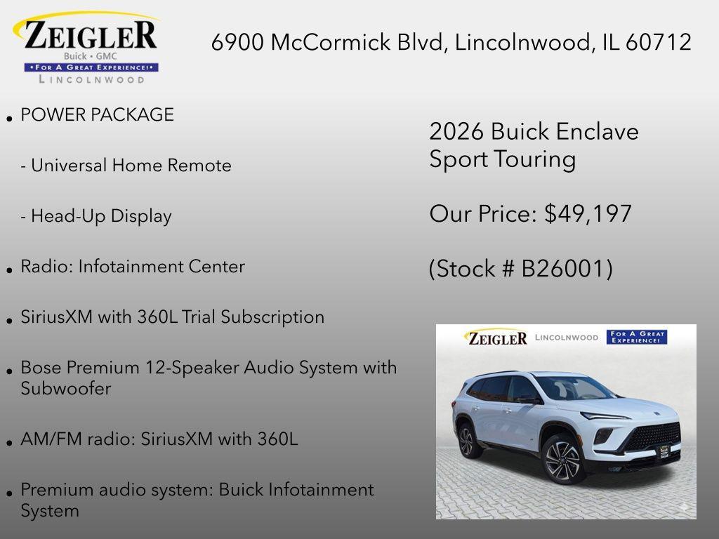 new 2026 Buick Enclave car, priced at $48,359