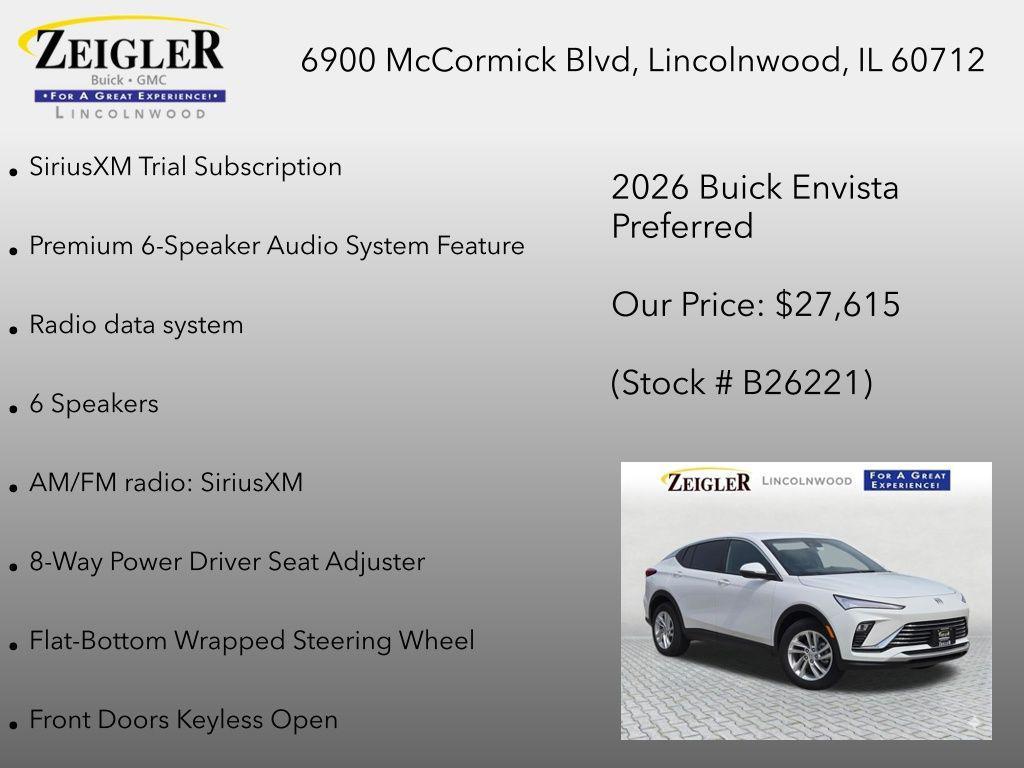 new 2026 Buick Envista car, priced at $28,027