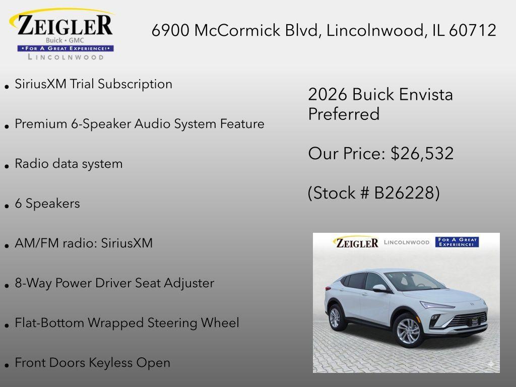 new 2026 Buick Envista car, priced at $26,944