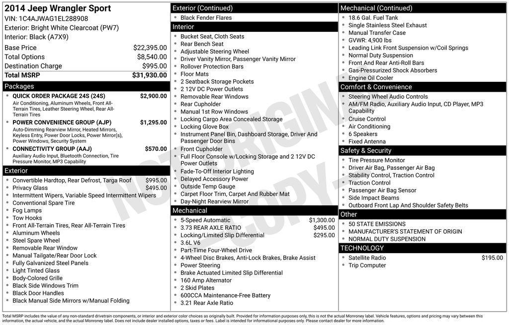 used 2014 Jeep Wrangler car, priced at $12,500