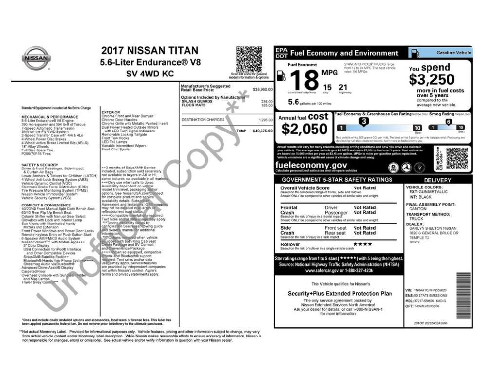 used 2017 Nissan Titan car, priced at $17,125