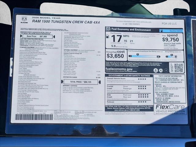 new 2026 Ram 1500 car, priced at $84,954