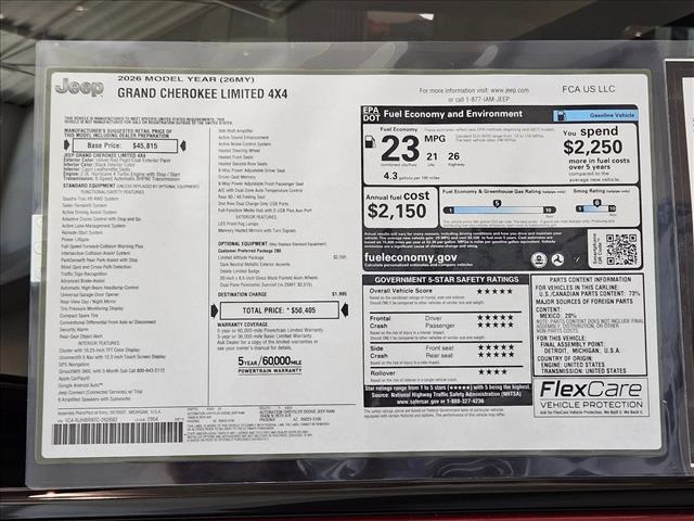 new 2026 Jeep Grand Cherokee car, priced at $43,933