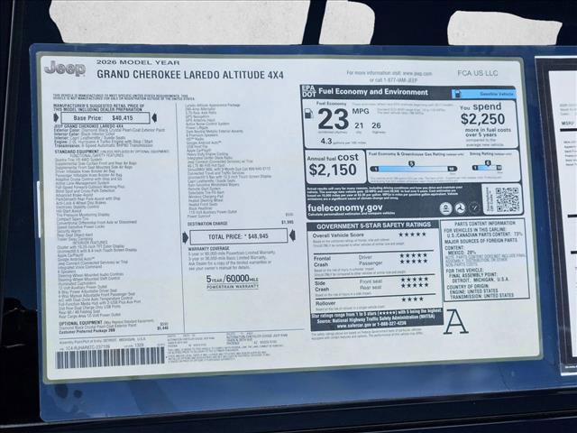 new 2026 Jeep Grand Cherokee car, priced at $42,186