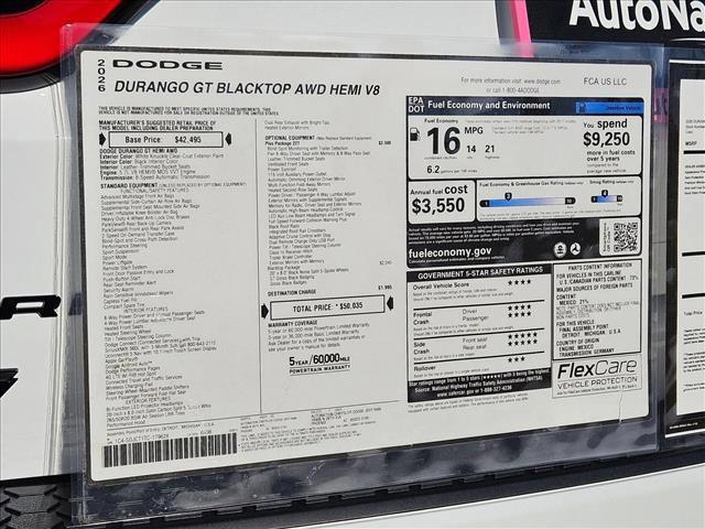 new 2026 Dodge Durango car, priced at $46,835