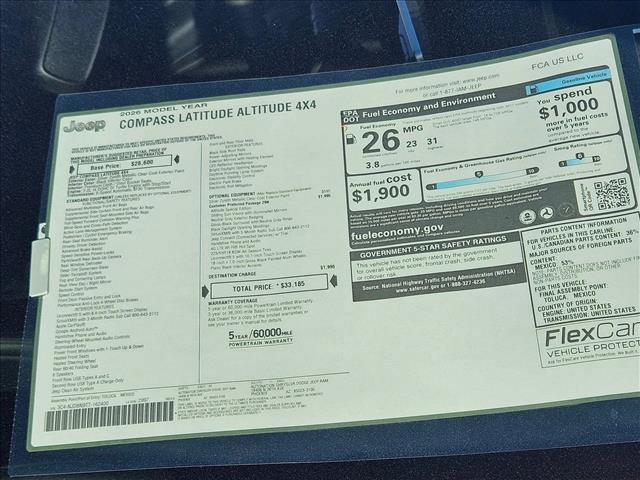 new 2026 Jeep Compass car, priced at $28,398