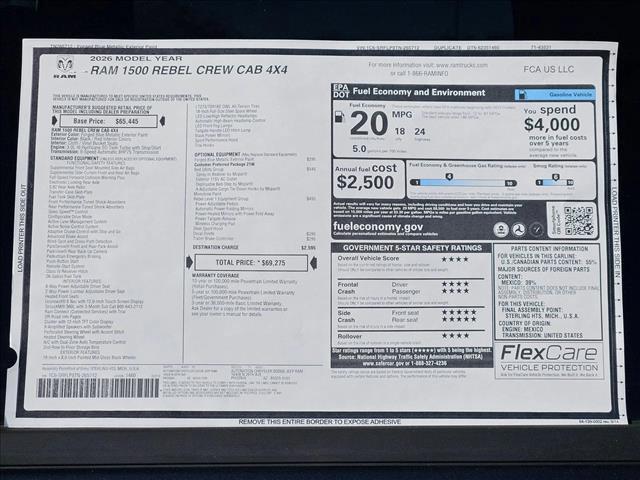 new 2026 Ram 1500 car, priced at $59,721