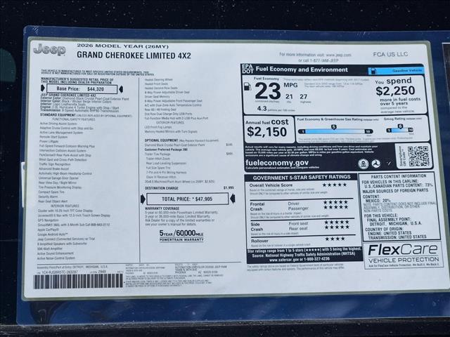 new 2026 Jeep Grand Cherokee car, priced at $40,966
