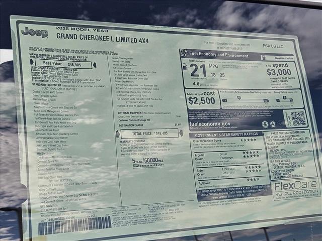 new 2025 Jeep Grand Cherokee L car, priced at $40,322