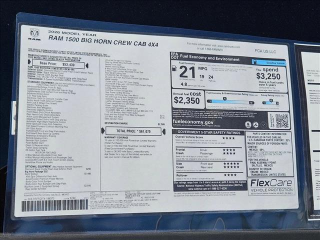 new 2026 Ram 1500 car, priced at $49,902