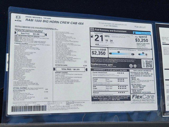 new 2026 Ram 1500 car, priced at $49,902