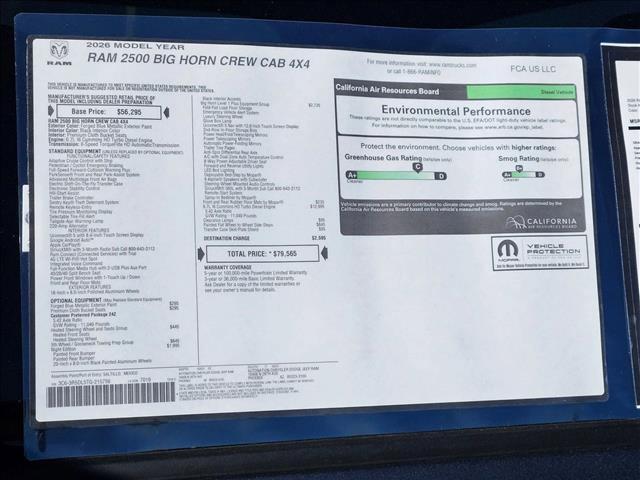 new 2026 Ram 2500 car, priced at $77,170