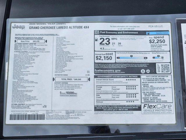 new 2026 Jeep Grand Cherokee car, priced at $45,082