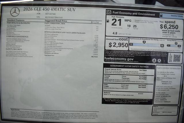 new 2026 Mercedes-Benz GLE 450 car, priced at $80,790