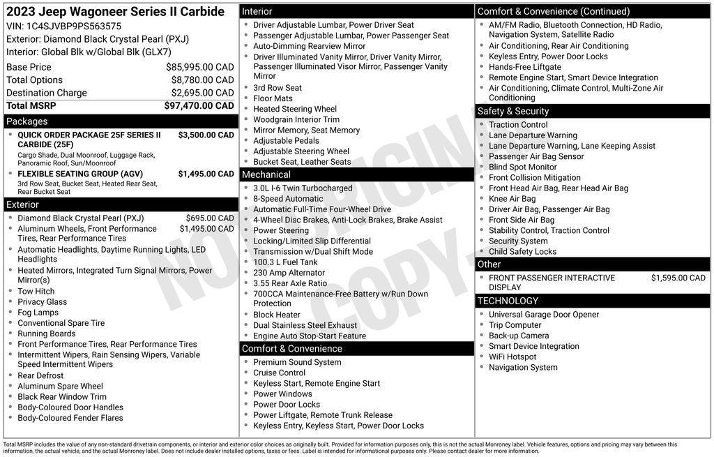 used 2023 Jeep Wagoneer car, priced at $54,925