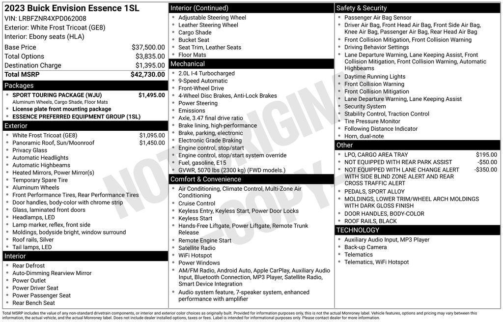 used 2023 Buick Envision car, priced at $21,415
