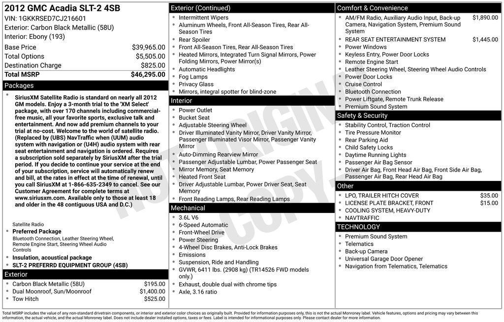 used 2012 GMC Acadia car