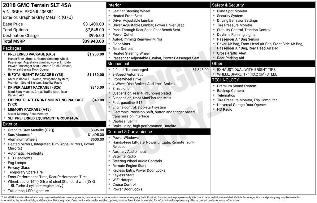 used 2018 GMC Terrain car, priced at $13,827