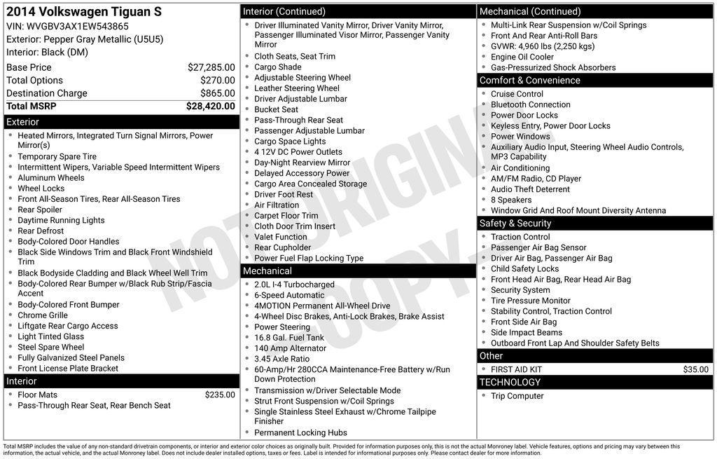 used 2014 Volkswagen Tiguan car, priced at $8,995