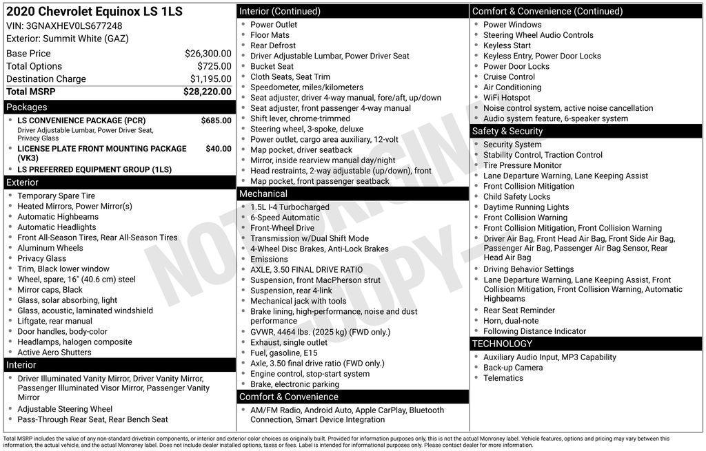 used 2020 Chevrolet Equinox car, priced at $13,805