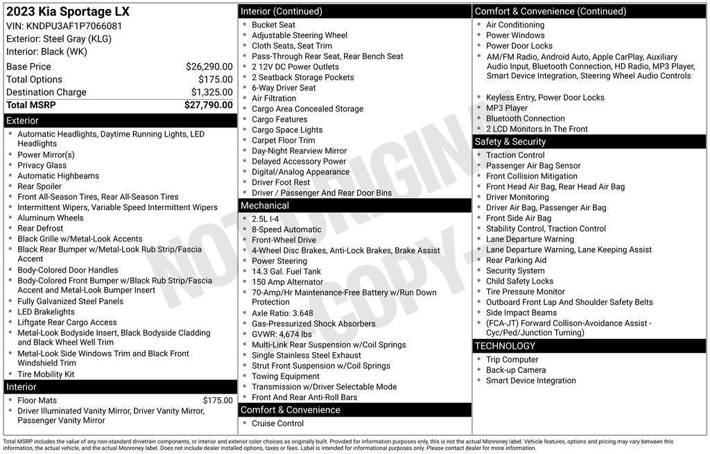 used 2023 Kia Sportage car, priced at $21,335