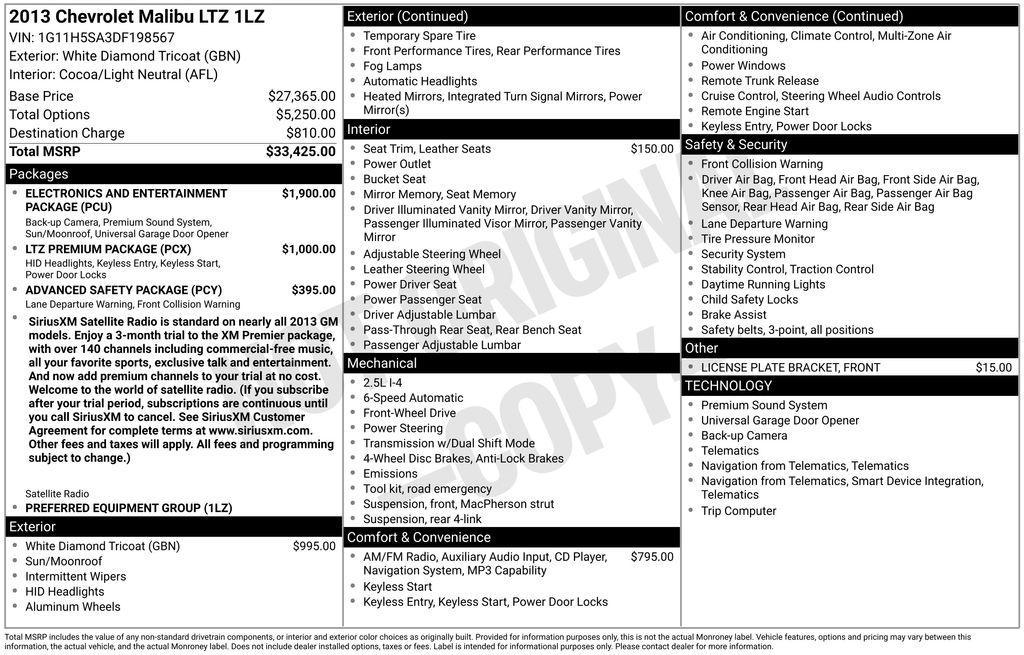 used 2013 Chevrolet Malibu car, priced at $8,995