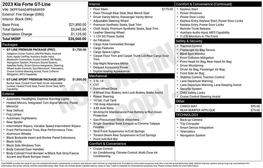 used 2023 Kia Forte car, priced at $22,345