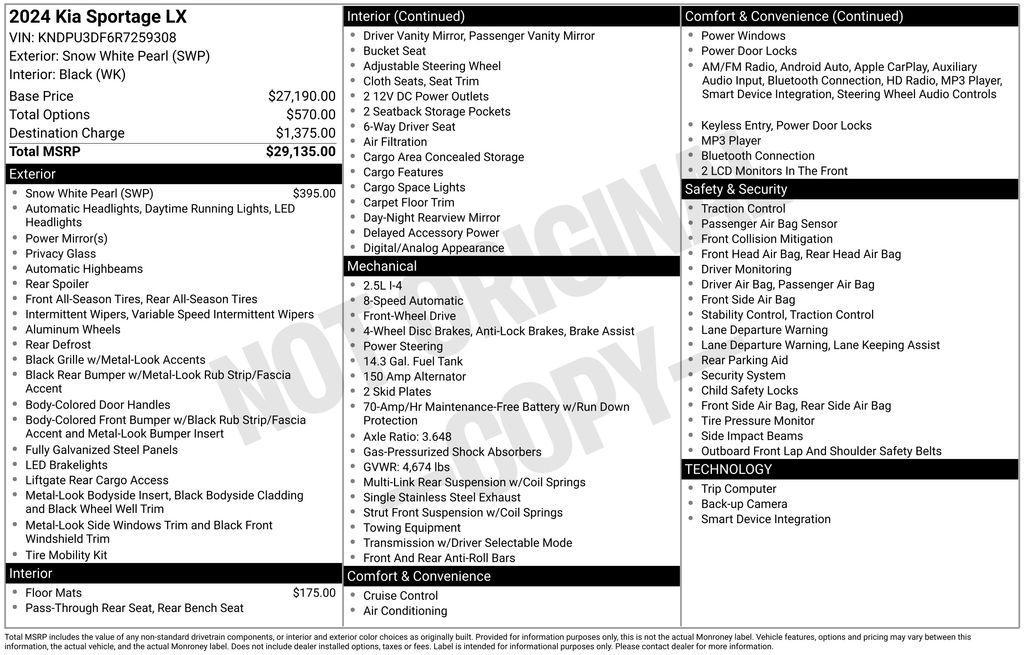 used 2024 Kia Sportage car, priced at $19,995