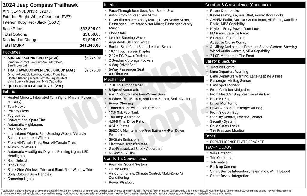 used 2024 Jeep Compass car, priced at $26,175