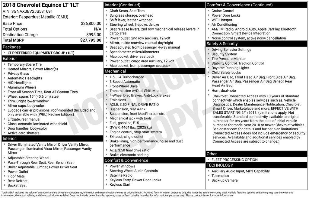 used 2018 Chevrolet Equinox car, priced at $12,805