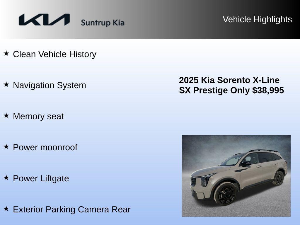 used 2025 Kia Sorento car, priced at $38,995
