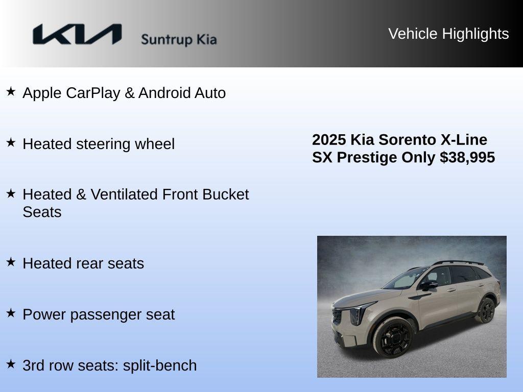 used 2025 Kia Sorento car, priced at $38,995