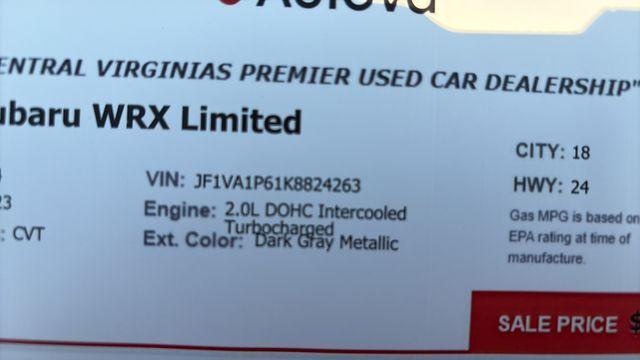 used 2019 Subaru WRX car, priced at $22,879