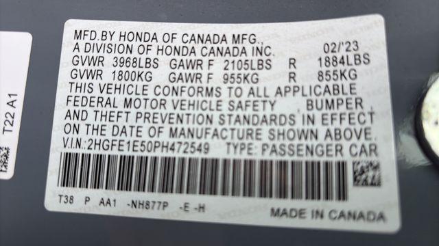 used 2023 Honda Civic Si car, priced at $28,751