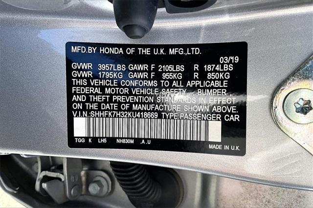 used 2019 Honda Civic car, priced at $22,089