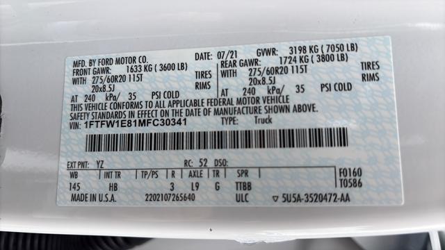 used 2021 Ford F-150 car, priced at $39,989
