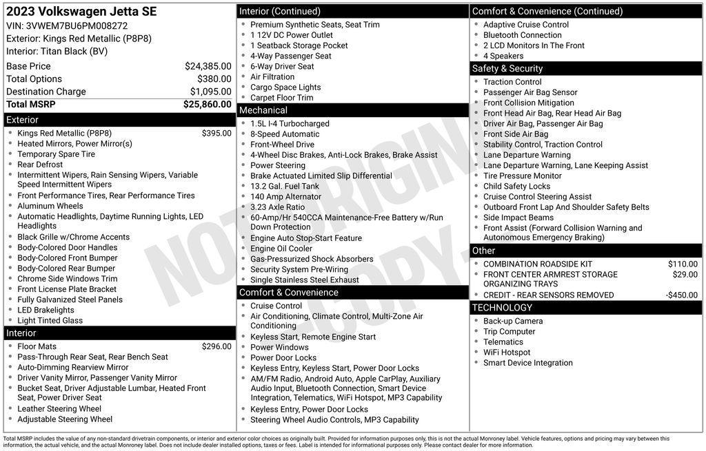 used 2023 Volkswagen Jetta car, priced at $20,025