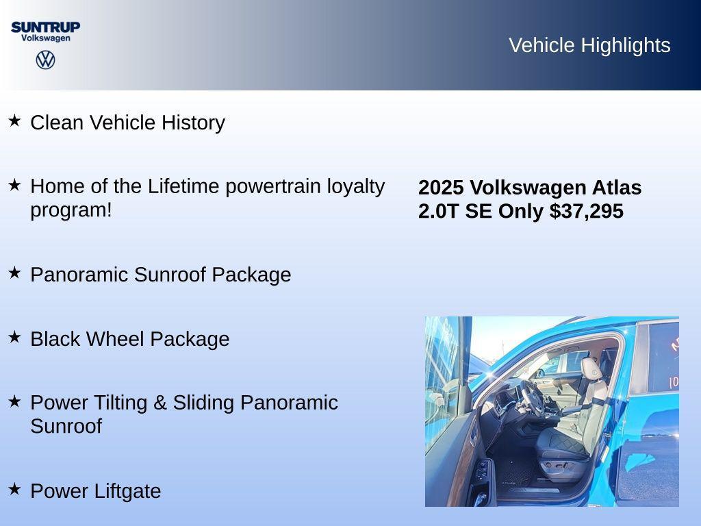 used 2025 Volkswagen Atlas car, priced at $36,455