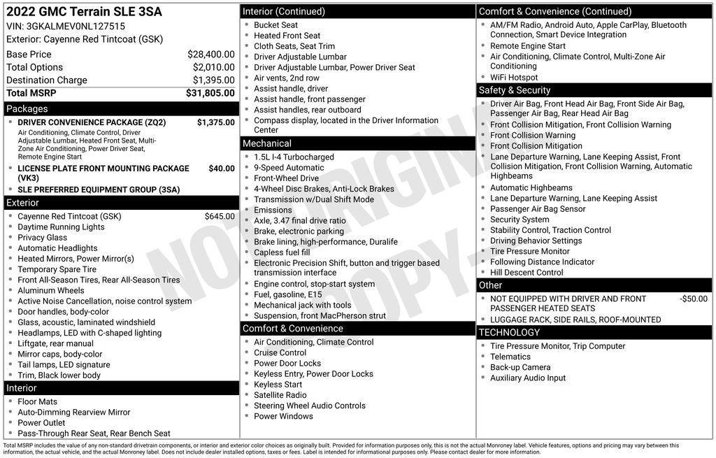 used 2022 GMC Terrain car, priced at $20,495